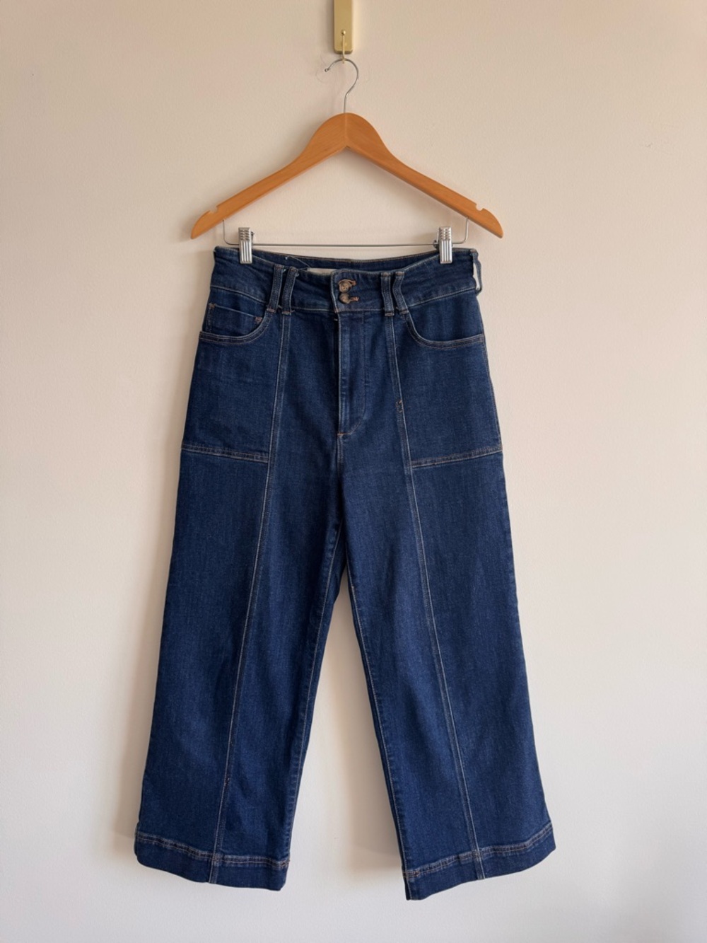 Anthropologie Pilcro | The Skipper Seamed High-Rise Cropped Wide-Leg Jeans ~ 30 - Picture 11 of 15